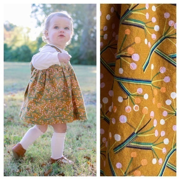 Piccadilly Other - Piccadilly Bespoke Mustard Yellow Pink Floral Print Beckett Dress 2t